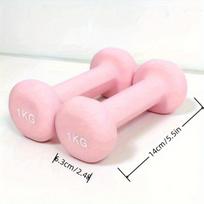 PVC hantelių rinkinys namų sportui - rožinė. , 1 pora Rožinė 1kg