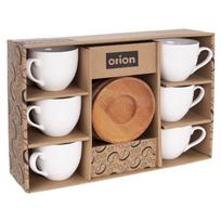 Orion puodelis su lėkštute, Whiteline, 100 ml, 6 vnt