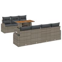 vidaXL Sodo Sofų Rinkinys su pagalve 8 pcs Pilka