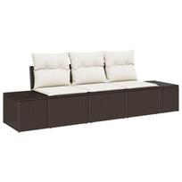 vidaXL Sofos komplektas su pagalve 3 pcs Ruda poliratanas