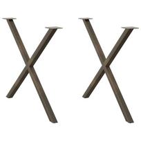 Valgomojo stalo kojelės, x formos, 2 vnt., 90x(72-73)cm plienas