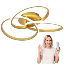Pakabinamas LED lubų šviestuvas auksinis gold su pulteliu, 3 šviesos spalvos, loft
