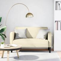 Loveseat sofa, kreminė, 110cm, dirbtinė oda