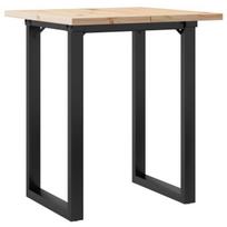 Valgomojo Stalas，Virtuvės stalas, 70x70x75,5cm, pušis ir plieninis, O- formos rėmas CFE86977