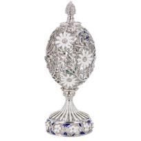 Faberge stiliaus raižytas kiaušinis su gėlėmis ir drugeliais