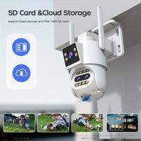 JOOAN 5K Lauko PTZ Wi-Fi Apsaugos Kamera , Dvi 5 MP kamera