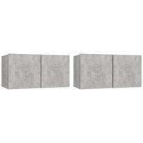 Pakabinamos televizoriaus spintelės, 60x30x30 cm, 2 vnt, pilkos
