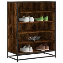 vidaXL Spintelė batams, dūminio ąžuolo, 75x38x97,5cm, mediena/metalas