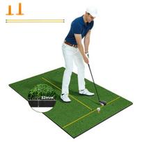 Costway golfo smūgio kilimėlis, 2 guminiai trišakiai ir 2 išlygiavimo strypai ir 6 trišakių padėtys 152 x 92 cm Storis 32 mm