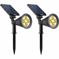 2 vnt. saulės LED prožektorių Spiky - LUMI JARDIN - 200 Liumenų - Šilta balta - Atsparus vandeniui - 34 cm