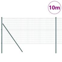 vidaXL Tvora su stulpais Žalia 1,4 x 10 m Plienas ir PVC