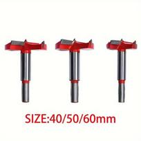 Medienos plokščių grąžtų rinkinys 40/50/60 mm, 3 vnt., 3 vnt. didelio dydžio (40/50/60 mm)