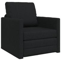 grindinė sofa-lova 2-1 juoda 74x77x81 cm audinys
