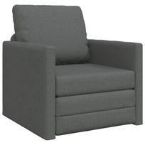grindų sofa-lova 2-in-1 tamsiai pilka 74x77x81 cm medžiaga
