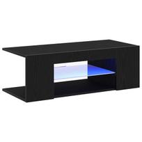 televizoriaus spintelė su LED apšvietimu, juoda, 90x39x30 cm, pagaminta iš inžinerinės medienos