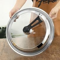 Nerūdijančio plieno puodo dangtis, 29,97 cm Aukštos klasės puodo dangtis gali būti pastatytas stovint