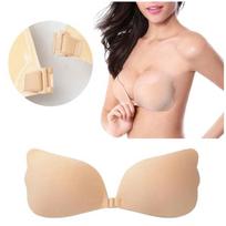 Smėlio spalvos lipni push-up liemenėlė be petnešėlių