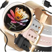 Išmanusis laikrodis Išmanusis laikrodis WonderWatch Sx5 moterims su pokalbių funkcija, 4 dirželiais, auksinis