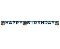 Popierinė girlianda Rocket Space "Happy Birthday", 200 x 16 cm 93740