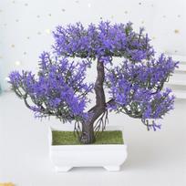 Dirbtinis bonsai medelis vazonėlyje,  Violetinė
