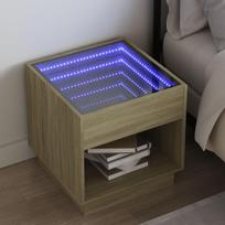 vidaXL Naktinis staliukas su Infinity LED, ąžuolo, 50x50x50cm