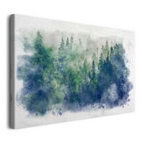 Sienų dekoravimas Akvarelė miškas rūke 80x120