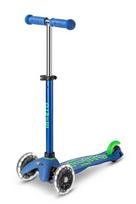 Triratis paspirtukas Micro Mini Deluxe LED Crystal Blue, mėlynas