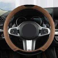 Prabangi PU odos vairo dėklo apsauga universaliai durplatei. , Misty Coffee Black-Round (F33 Suede Microfiber Leather) Xuanhuang