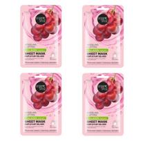 Veido lakštinė kaukė Organic Shop Vynuogės ir augalinis kolagenas, 4 vnt