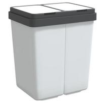 Dviguba šiukšliadėžė vidaXL, 2x25 l., balta