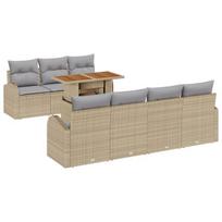 vidaXL Sodo Sofų Rinkinys 8 pcs smėlio ir šviesiai pilkos spalvos