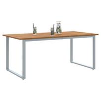 Lauko valgomojo stalas Pilkas 180x90x75 cm Plienas ir Kietoji Akacija
