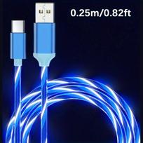 40W 3A LED USB C krovimo laidas, Mėlyna