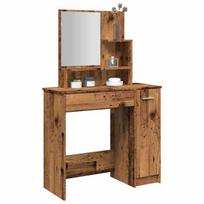 Tualetinis staliukas su veidrodžiu, senas medis 86,5x35x136 cm