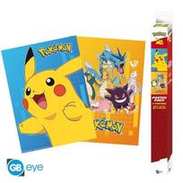POKEMON 2 rinkinys Chibi plakatai Spalvoti personažai