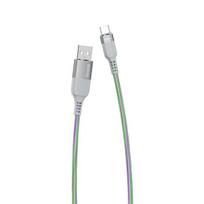 USB Kabelis Dudao 'L9XT Flowing Light' pilkas 'Type-C' 100cm (šviečiantis laidas)