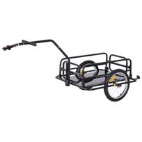 HOMCOM Dviračių priekaba, 40 kg keliamoji galia, transportavimo priekaba su sulankstomu sukabinimo įtaisu, juoda, 155x71,5x77 cm