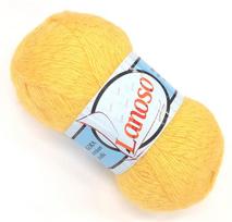 Mezgimo siūlai Lanoso Angora Millennium Metallic 100g, spalva geltona 13G