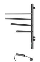 Elektrinė šildoma rankšluosčių kabykla 180° Vertical 4 Black 57 W 395x615 mm
