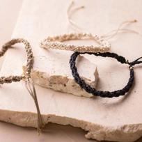 DIY papuošalų rinkinys - Makramė apyrankės - 3 vnt - Juoda/Bru olivinis/Plyta - Vidutinis - Mišrus