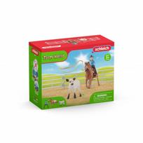 SCHLEICH FARM WORLD Raitelė ant žirgo su veršiuku