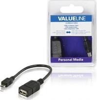 Valueline VLMB60515B02 USB Micro B antgalis – USB A lizdo adapteris, OTG, 0,2 m