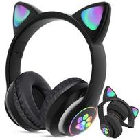 Belaidės Cat Ear ausinės Bluetooth FM radijas