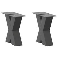 Kavos staliuko kojelės x formos 2 vnt antracitas 30x(30-31) cm