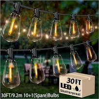 Saulės energija maitinama LED girlianda, 9,14 metro / 360 colių 10 + 1 saulės lemputė
