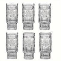 Boho stiklo puodelių rinkinys, 6 400 ml saulėgrąžų puodeliai