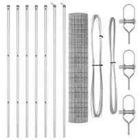 vidaXL Tvora su stulpais Sidabro 1,6 x 10 m Plienas ir PVC