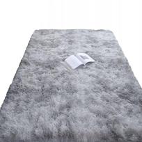 Purus pliušinis kilimas šviesiai pilkas 100x150 cm pūkuotas minkštas kailinis
