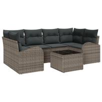 vidaXL Sodo Sofų Rinkinys Pilka 55 x 55 x 37 cm poliratanas