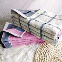 Medvilninių rankšluosčių rinkinys voniai,  Plaid + Fashion Stripe 8vnt rinkinys